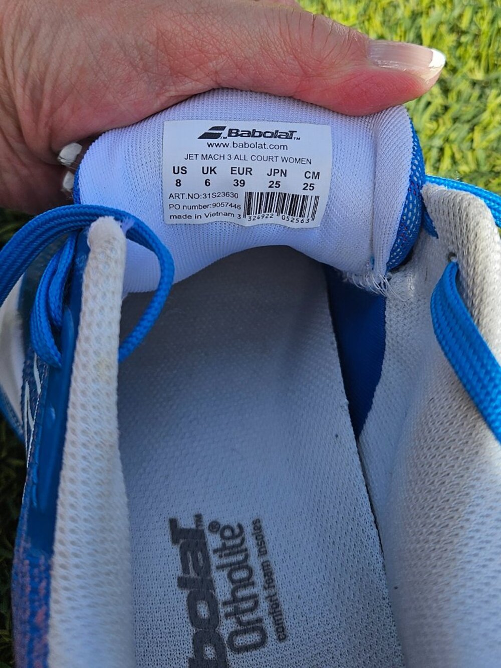 Babolat Jet Mach 3 All Court Women's Tennis/Pickleball Shoes Size 8 - Blue/Pink - Picture 2 of 10